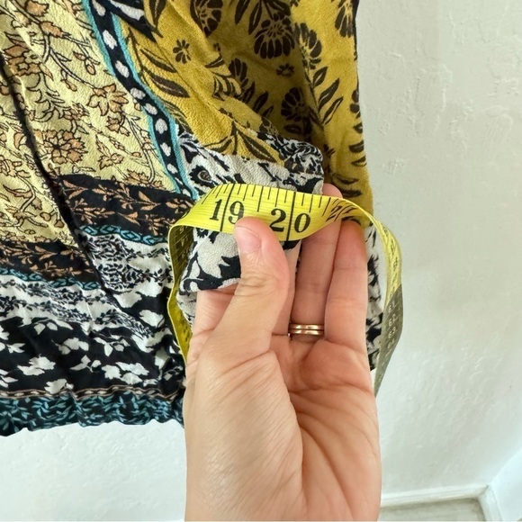 J Jill Patchwork 3/4 Sleeve Floral Rayon J Jill Top Boho Scoop Popover Blouse MP - Picture 7 of 10